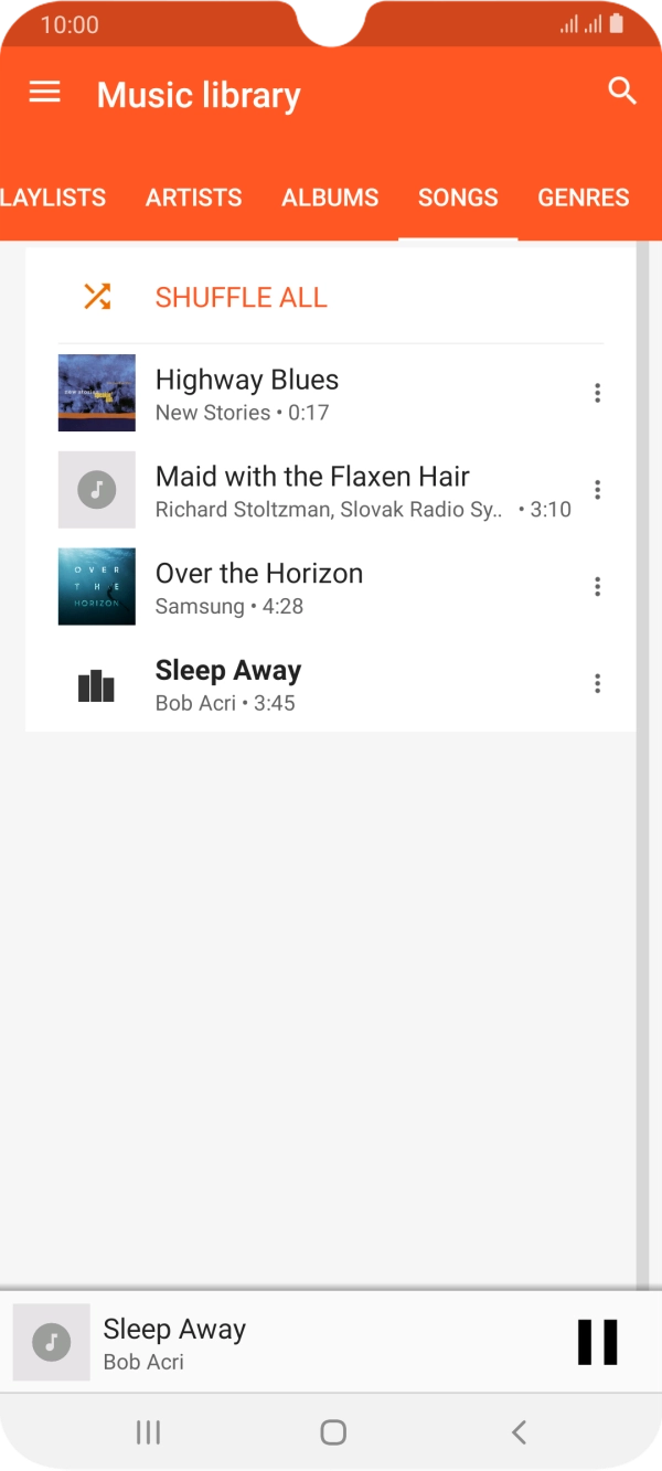 Press the song title at the bottom of the screen.