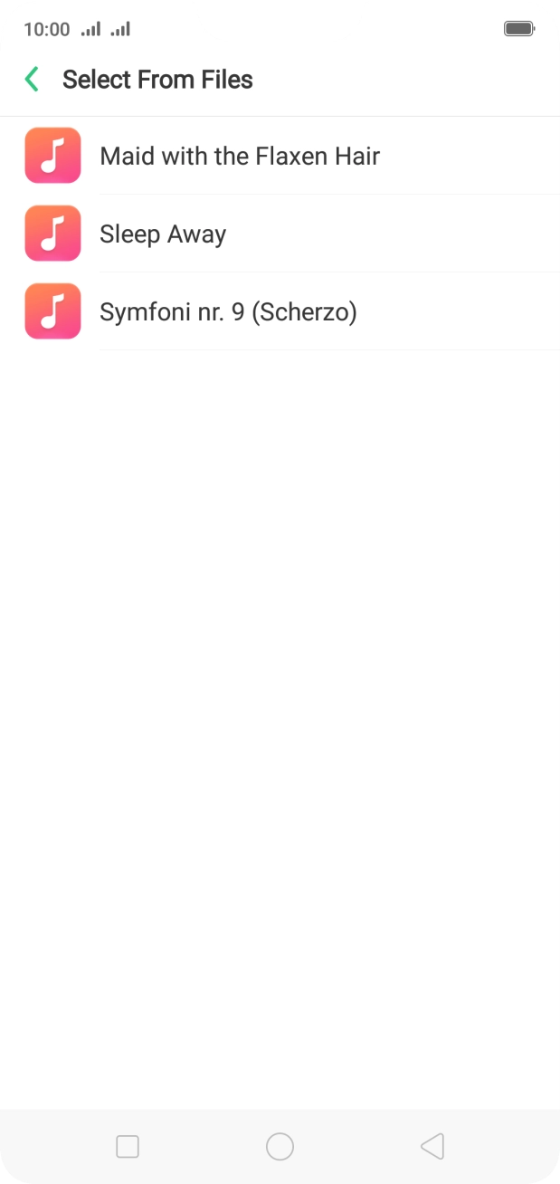 Press the different ring tones to hear them.