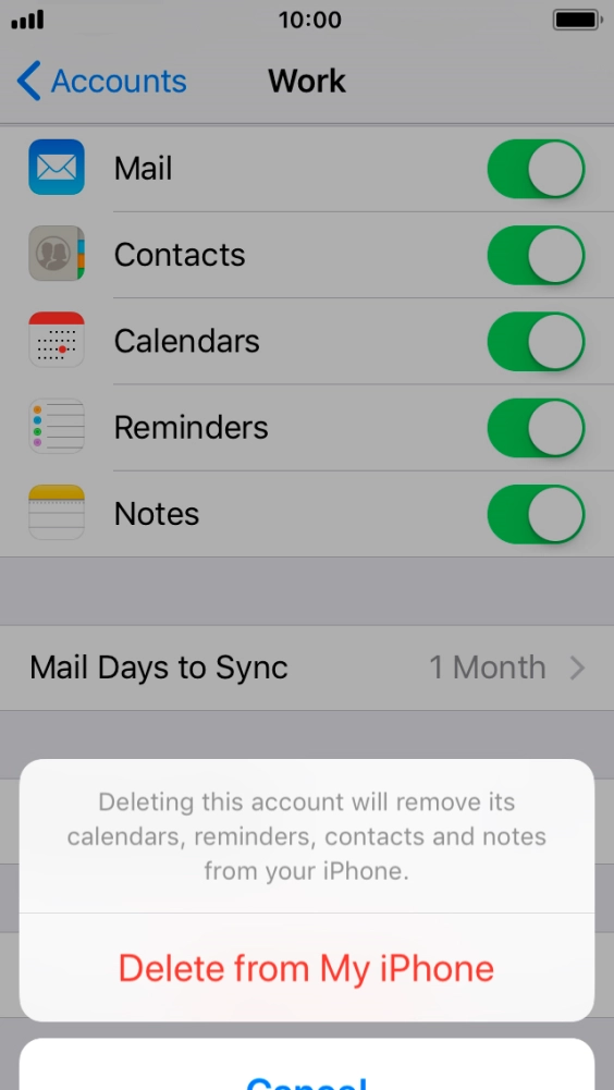 Press Delete from My iPhone.