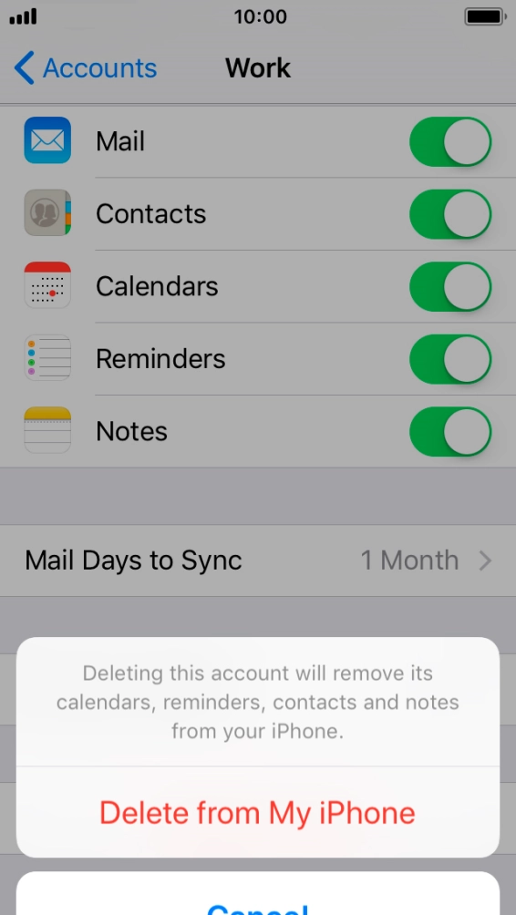 Press Delete from My iPhone.