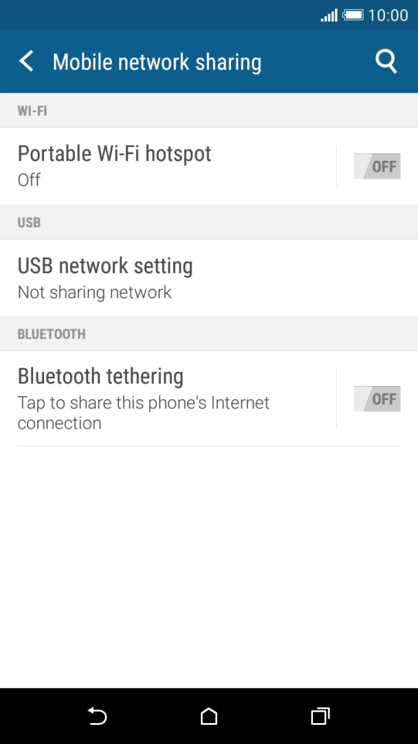 Press USB network setting.