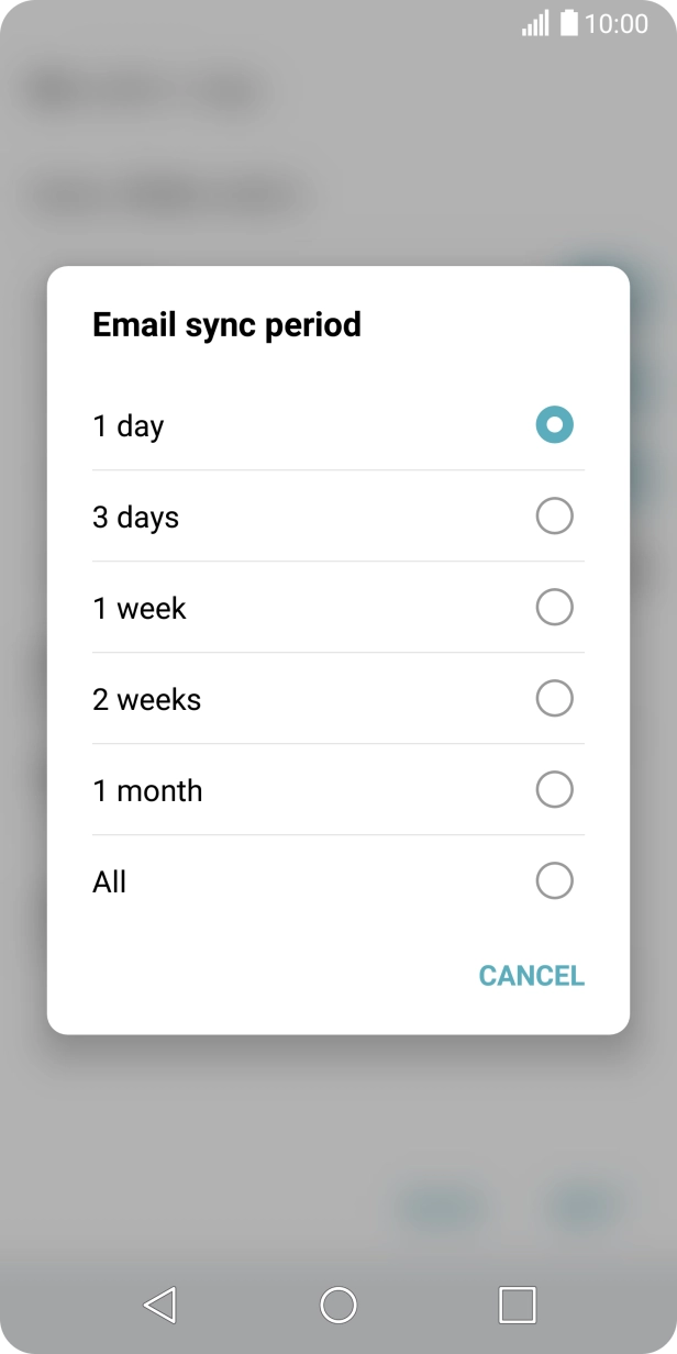 Press the required setting. Press the required setting.