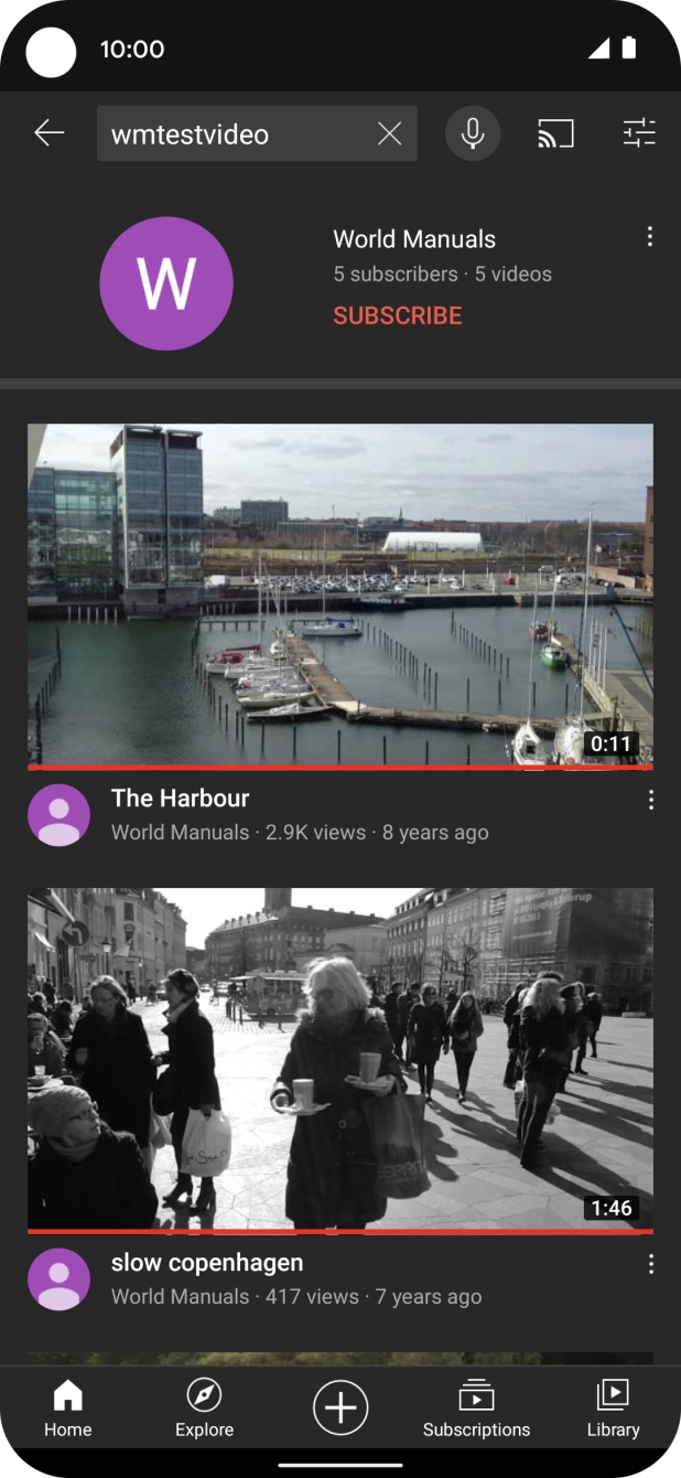 Press the required video clip.