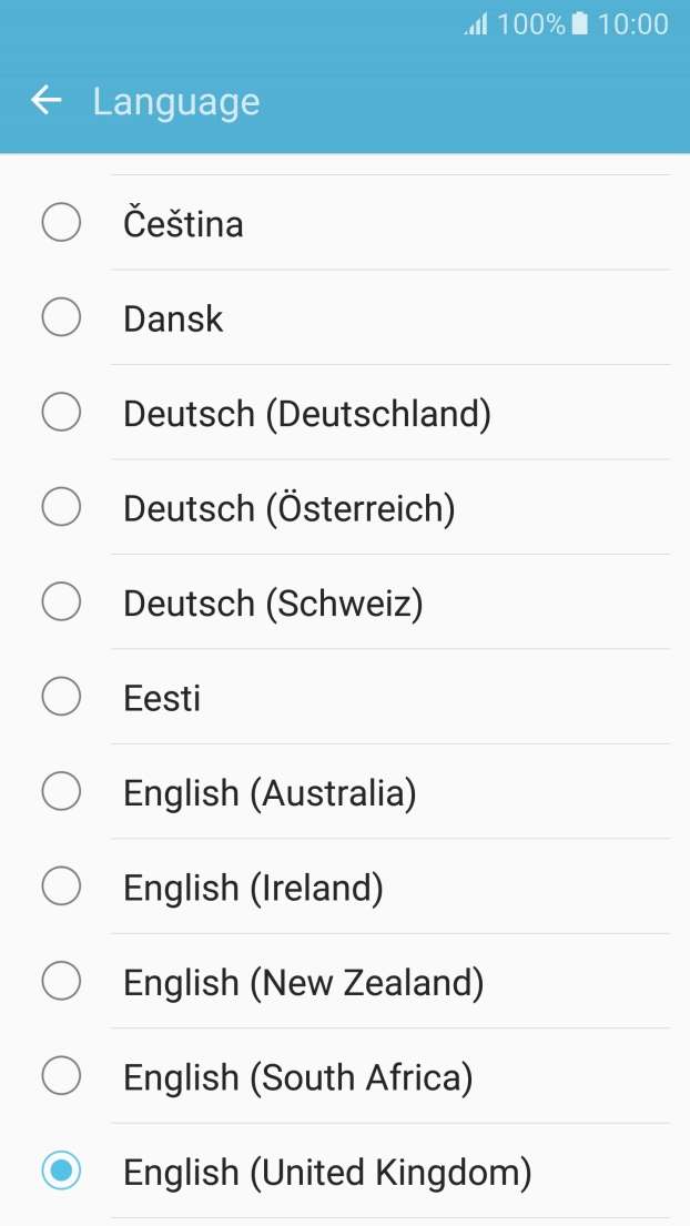 Press the required language.