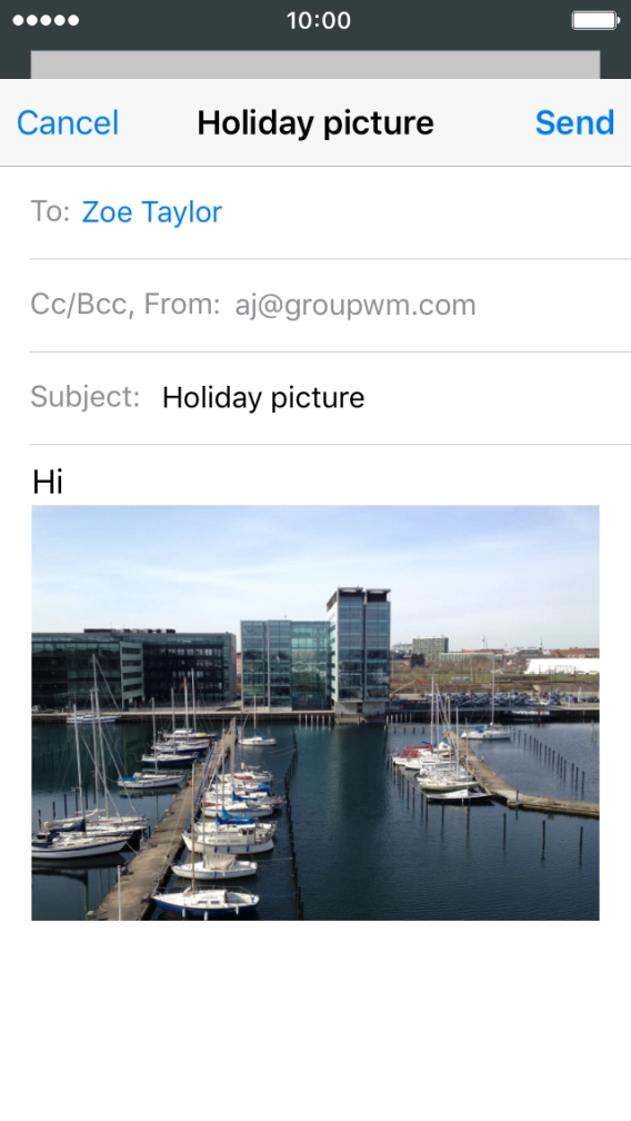 Press Send when you've finished your email. Press Send when you've finished your email.