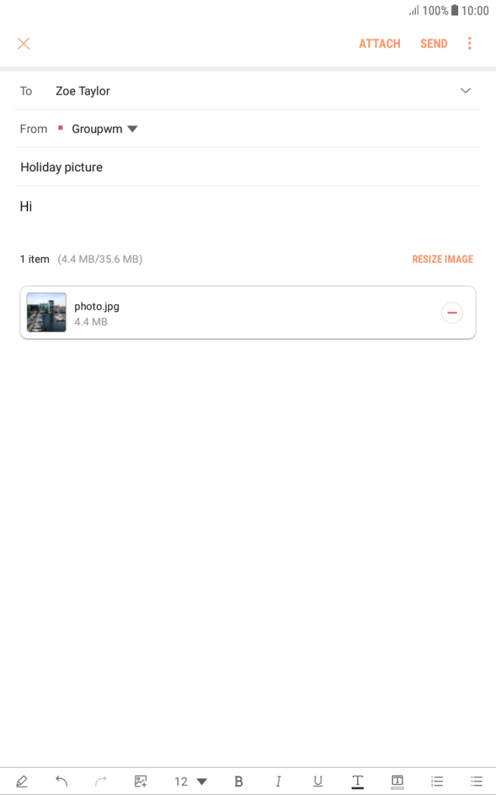 Press SEND when you've finished your email.