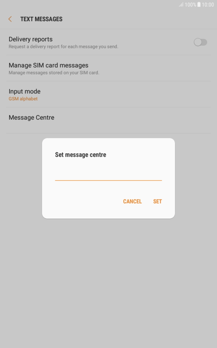 Key in +61418706700 and press SET.