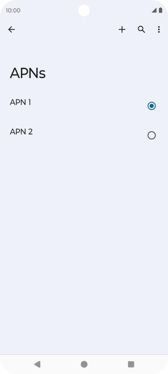 Press the field next to the data connection to activate it.