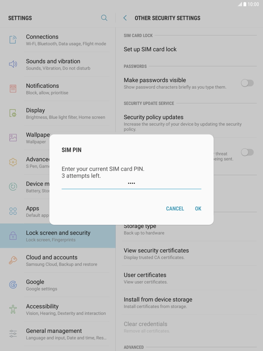 Key in your current PIN and press OK.