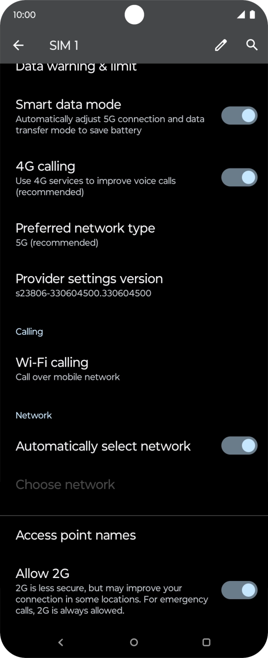 Press Access point names.