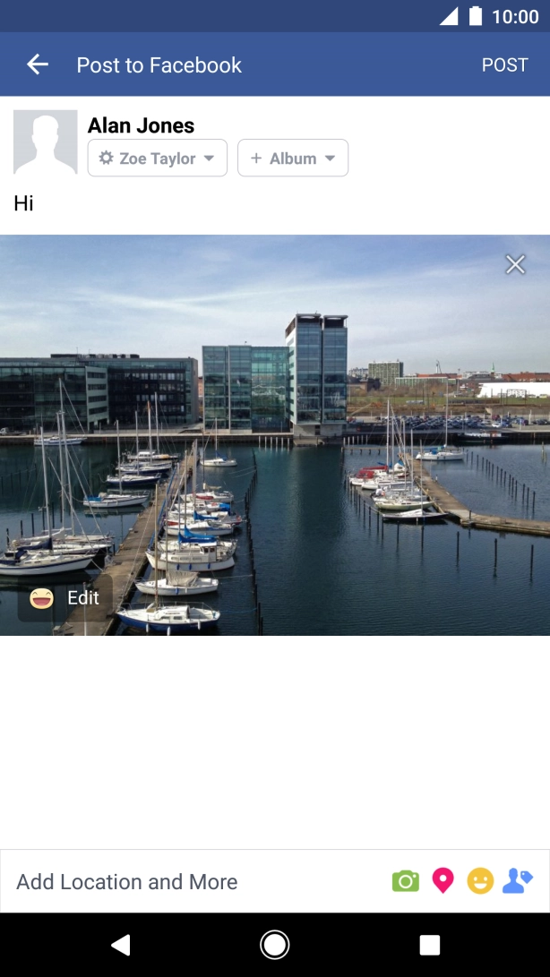 Write the required text and press POST.