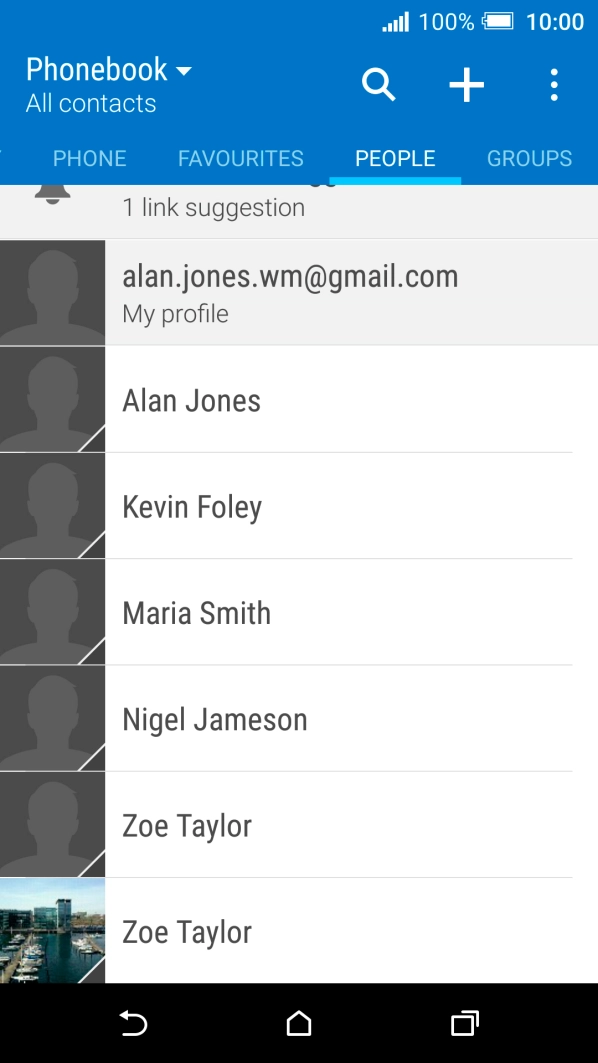 Press the required contact.