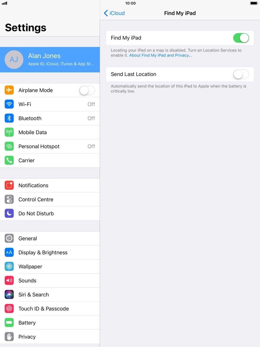 Press the indicator next to 