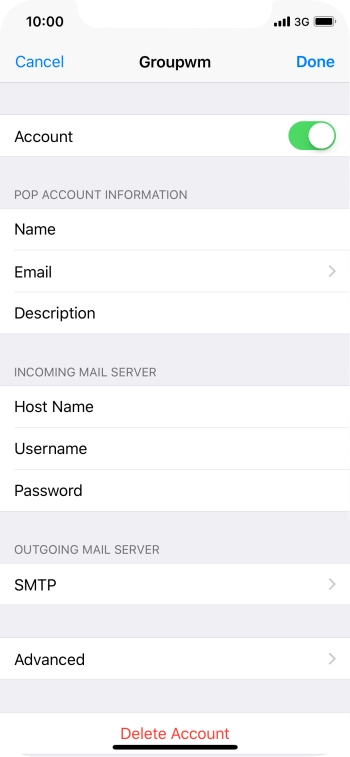 Press SMTP. Press SMTP.