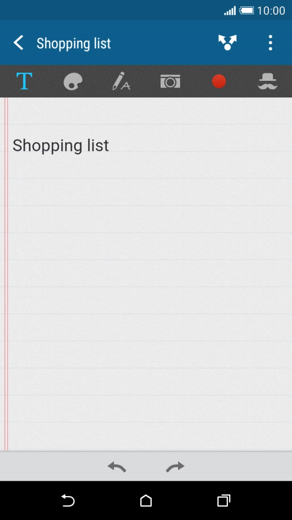 Press the Return key to save the note.