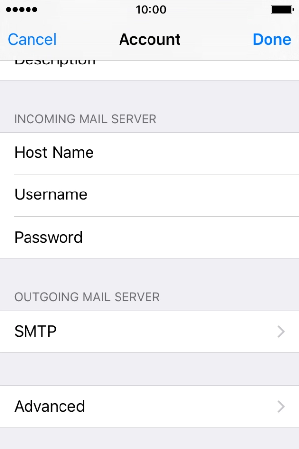 Press SMTP.