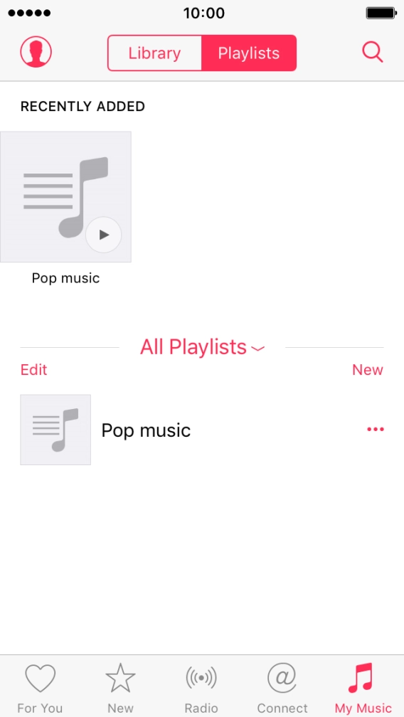Press New and key in the name of the playlist.