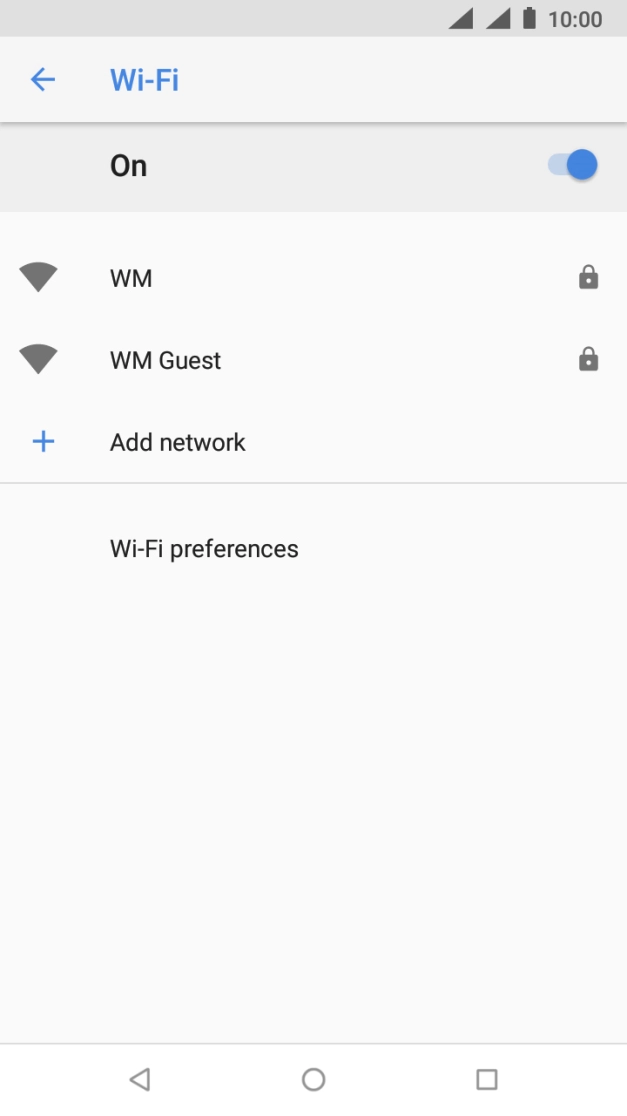 Press the required Wi-Fi network.