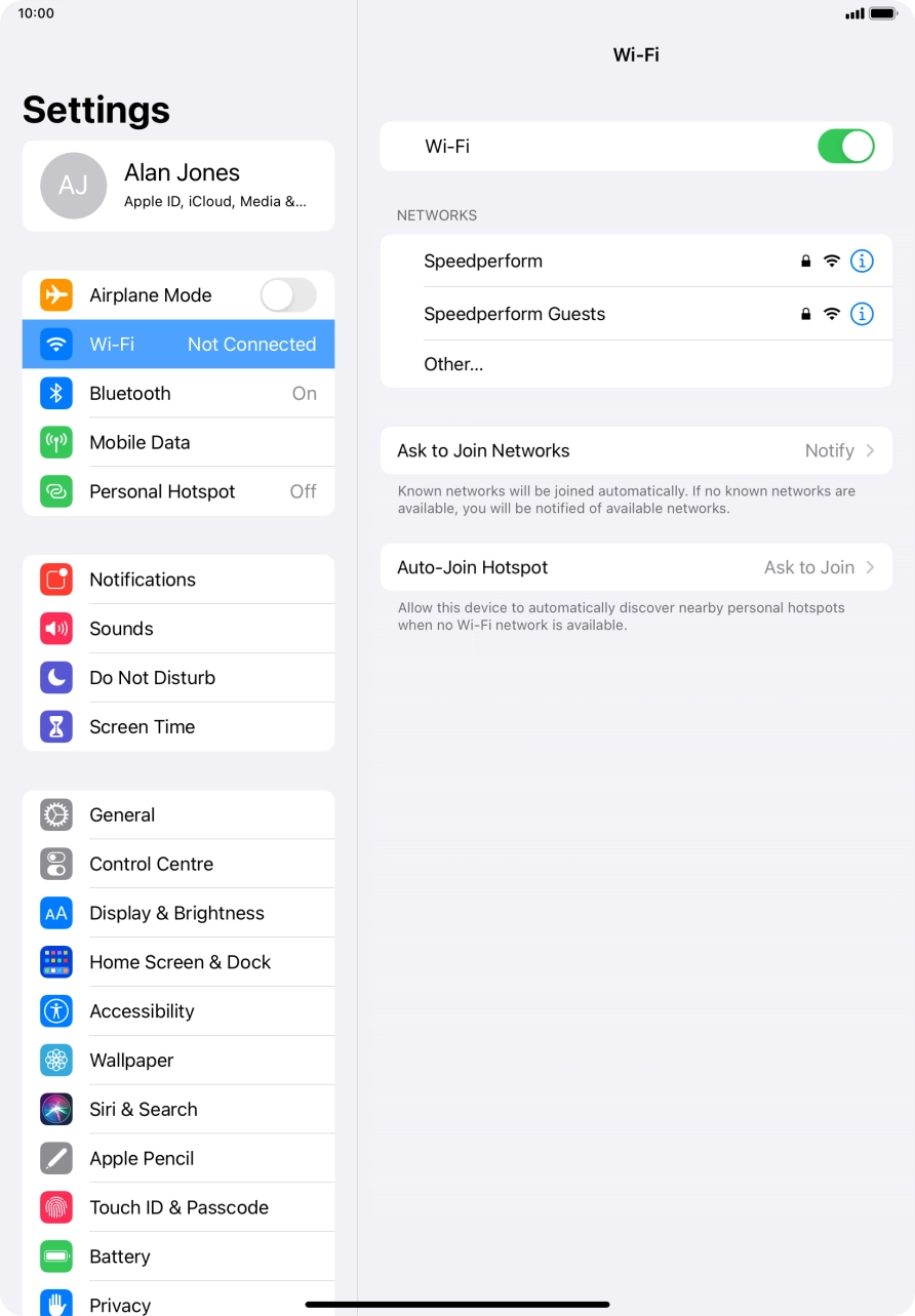 Press the required Wi-Fi network and key in the password for the Wi-Fi network.