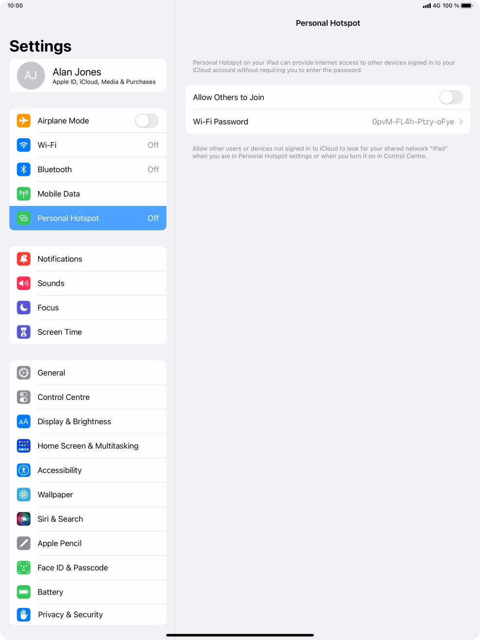 Press Wi-Fi Password and key in the required password.