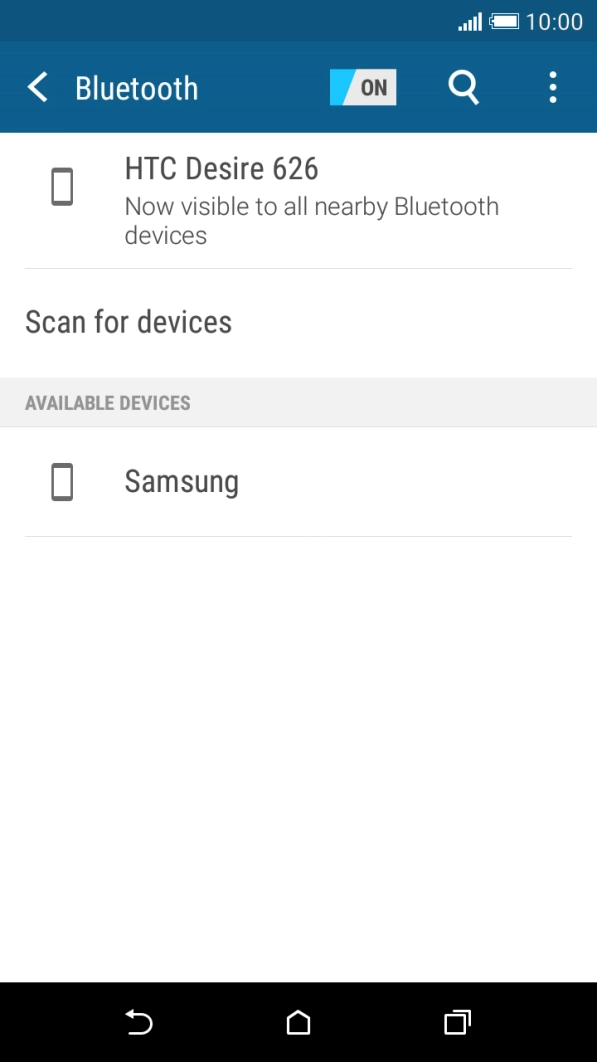 Press the required Bluetooth device and follow the instructions on the screen to pair the device with your phone.