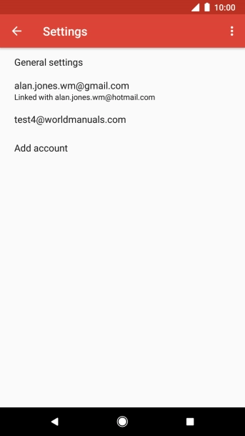 Press the required email account. Press the required email account.