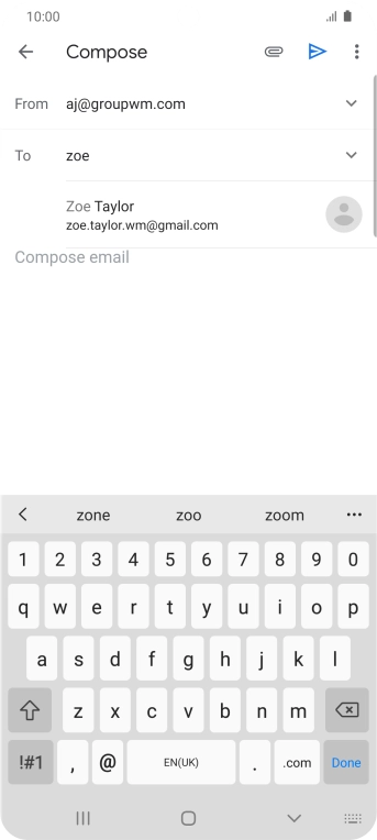 Press the required contact. Press the required contact.