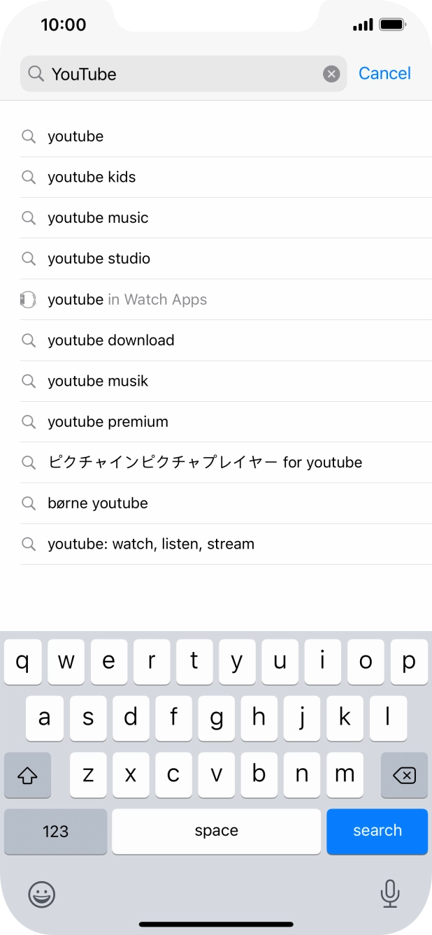 Key in YouTube and press search. Key in YouTube and press search.