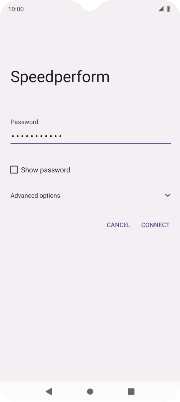 Key in the password for the Wi-Fi network and press CONNECT. Key in the password for the Wi-Fi network and press CONNECT.