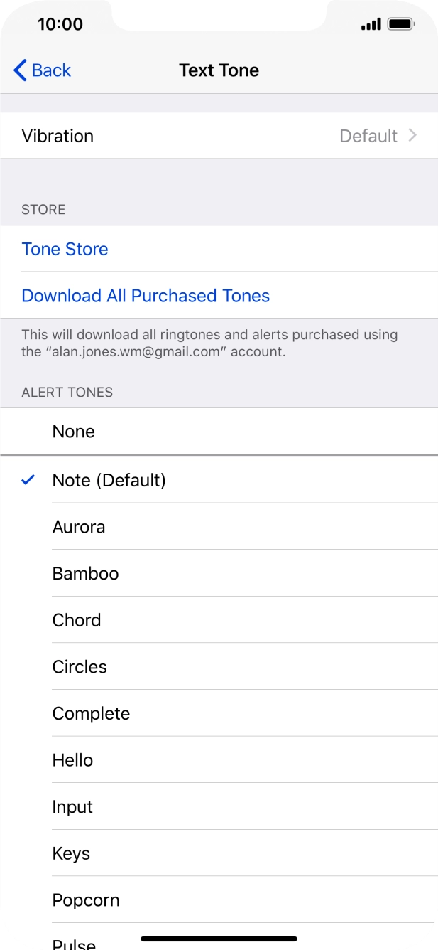 Press the different message tones to hear them.