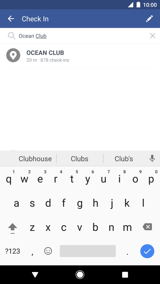 Press the required location.