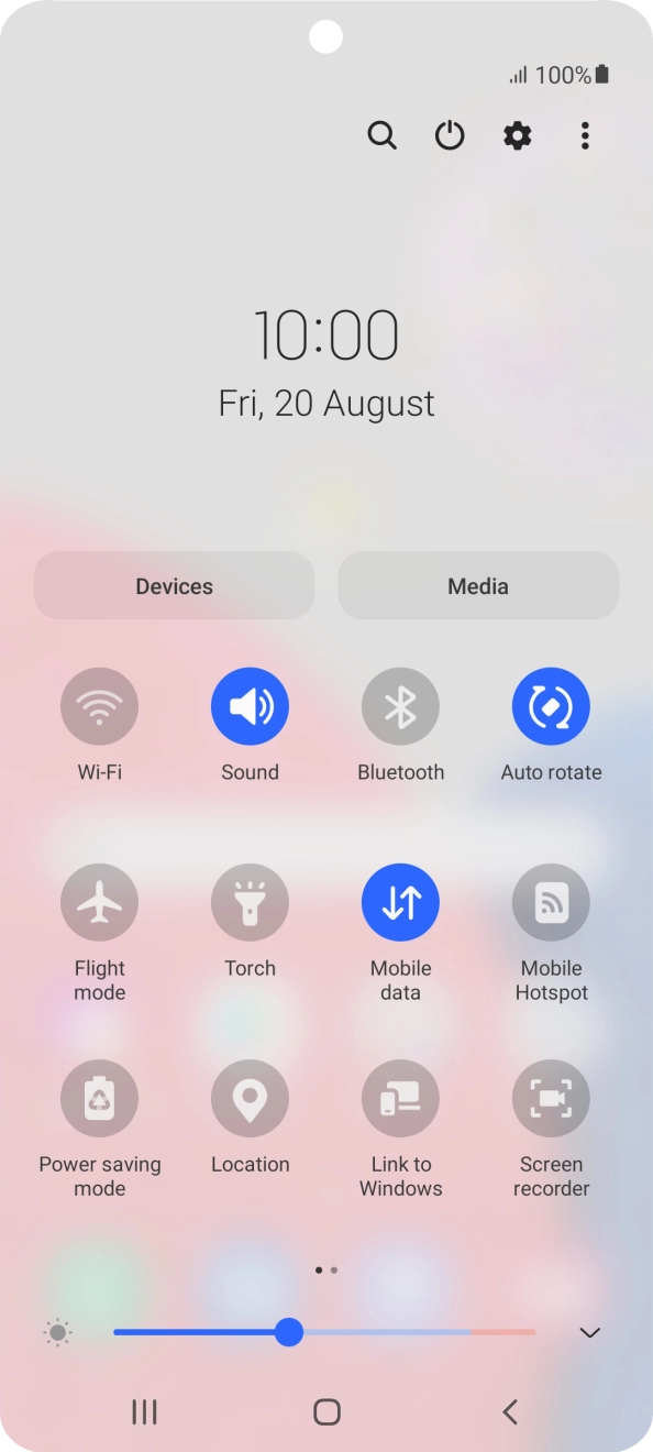 Press the settings icon. Press the settings icon.