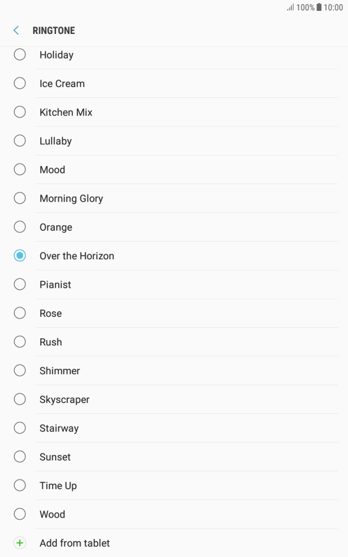 Press Add from tablet.