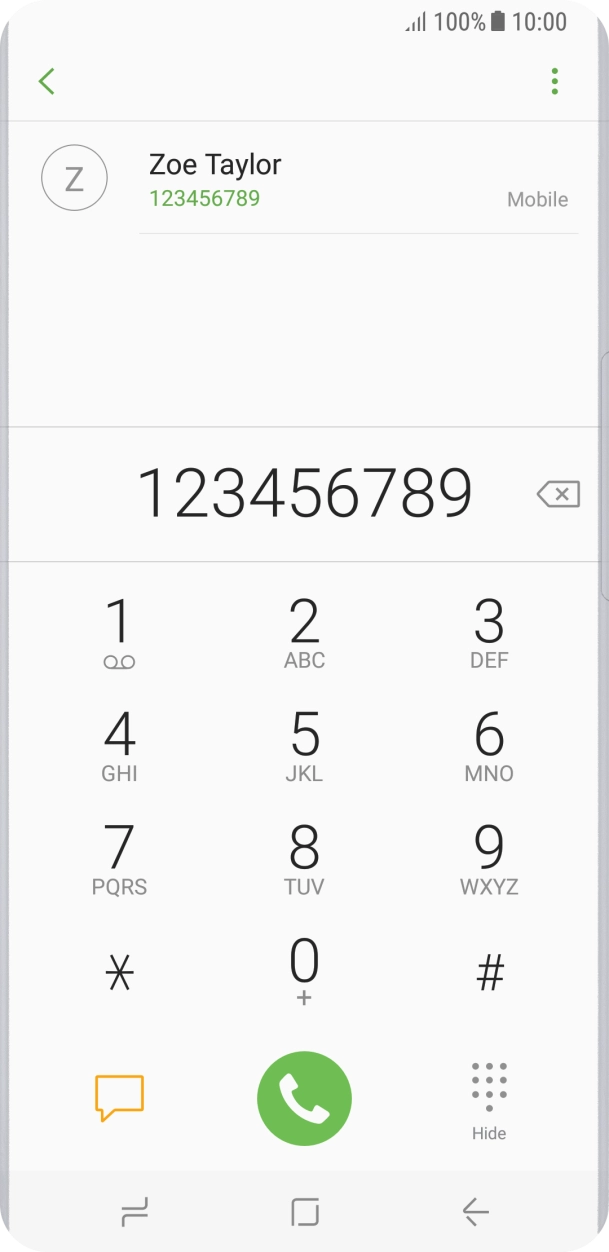 Key in the required number and press the call icon.