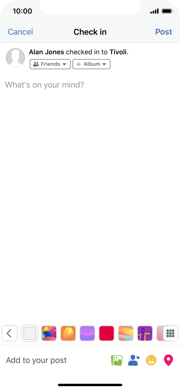 Press the text input field.