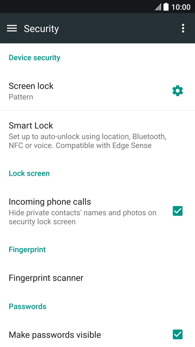Press Screen lock and key in the current phone lock code.