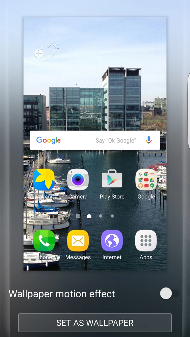 Slide your finger right or left to select the required section.
