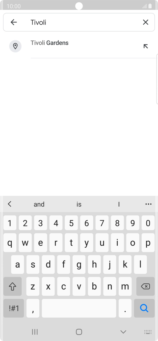 Press the required destination.