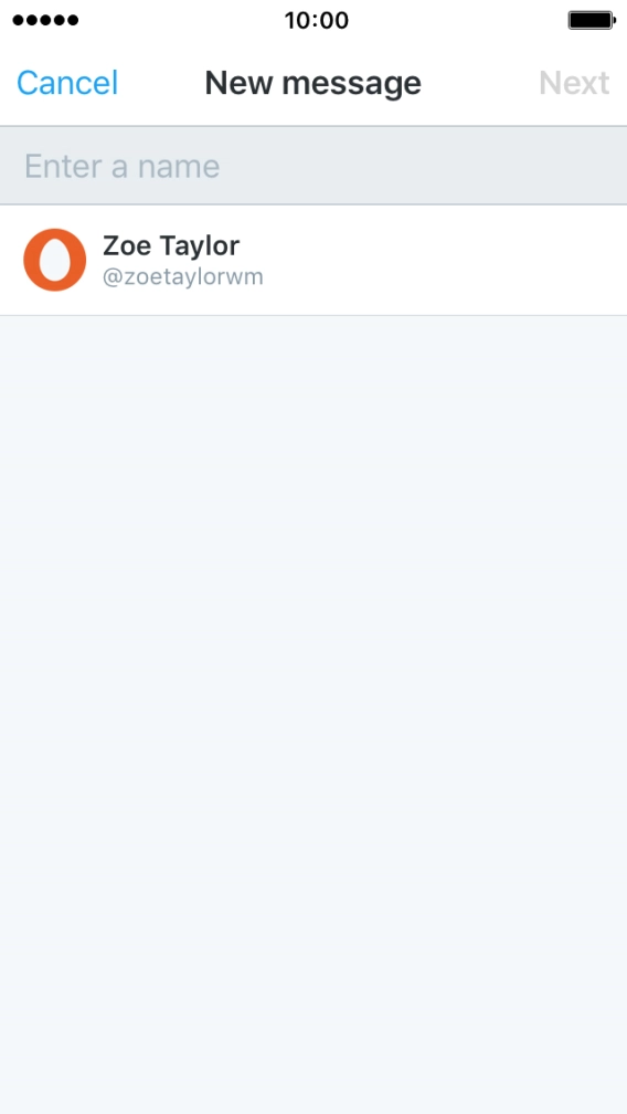 Press Enter a name and key in the first letters of the recipient's name.