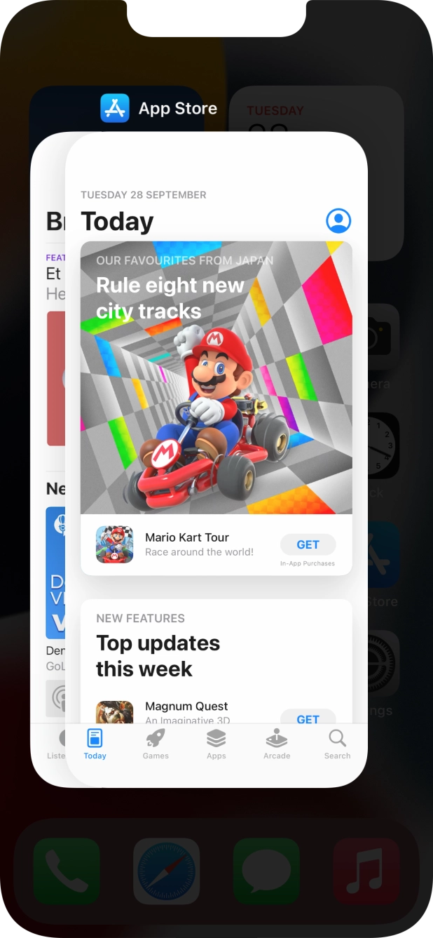 Slide upwards on the required application to end it.
