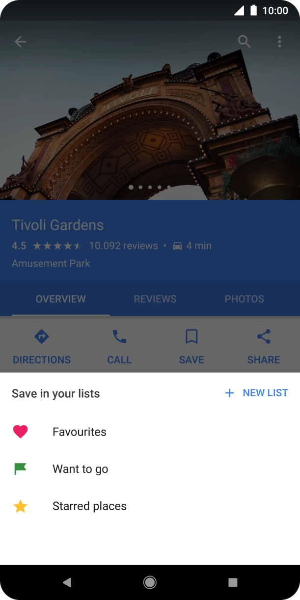Press the required setting.