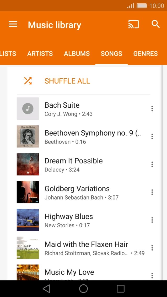 Press the required audio file.