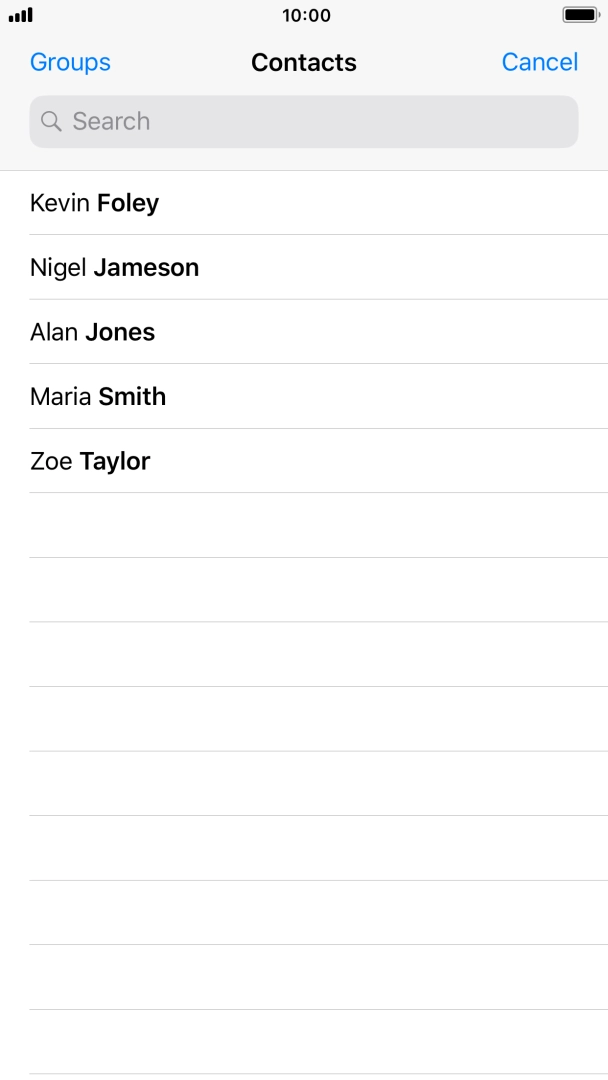 Press the required contact. Press the required contact.