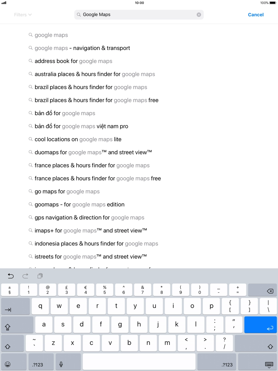 Key in Google Maps and press enter.