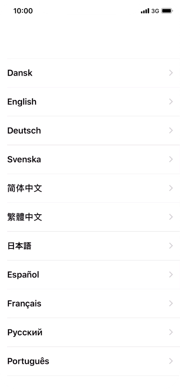 Press the required language.