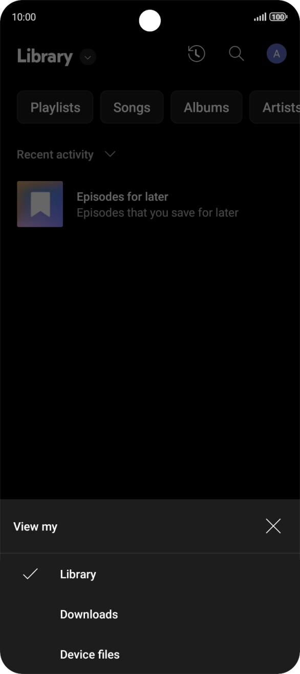 Press the required category and go to the required audio file.
