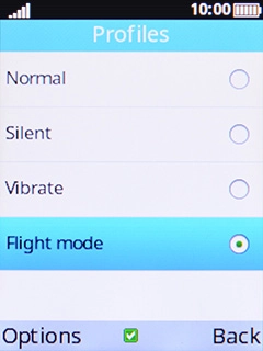 Select another profile to turn off flight mode.