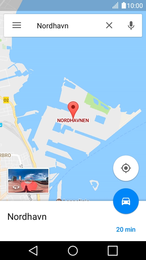 Press the destination at the bottom of the screen.