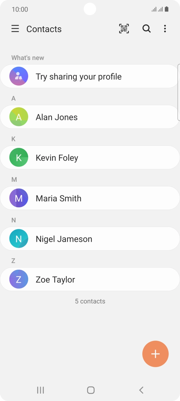 Press the new contact icon.
