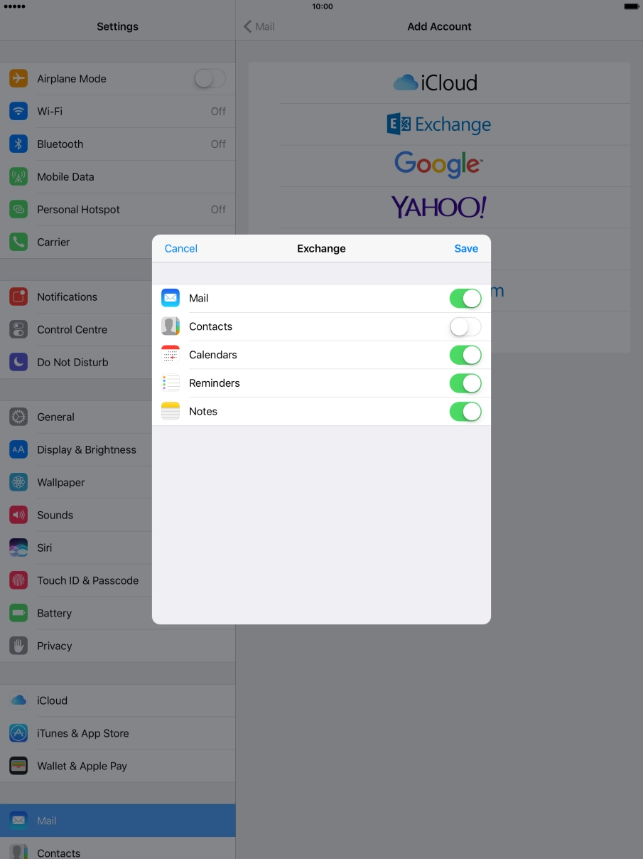 If this screen is displayed, you email account has been recognised and set up automatically. Follow the instructions on the screen to key in more information and finish setting up your tablet.